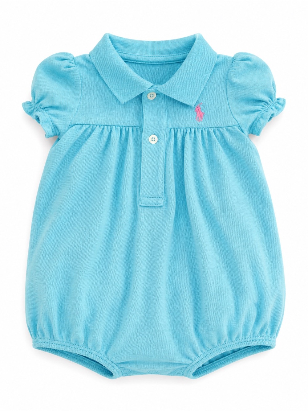 Ralph Lauren Short Puff Sleeve Interlock Polo Bubble Short-all